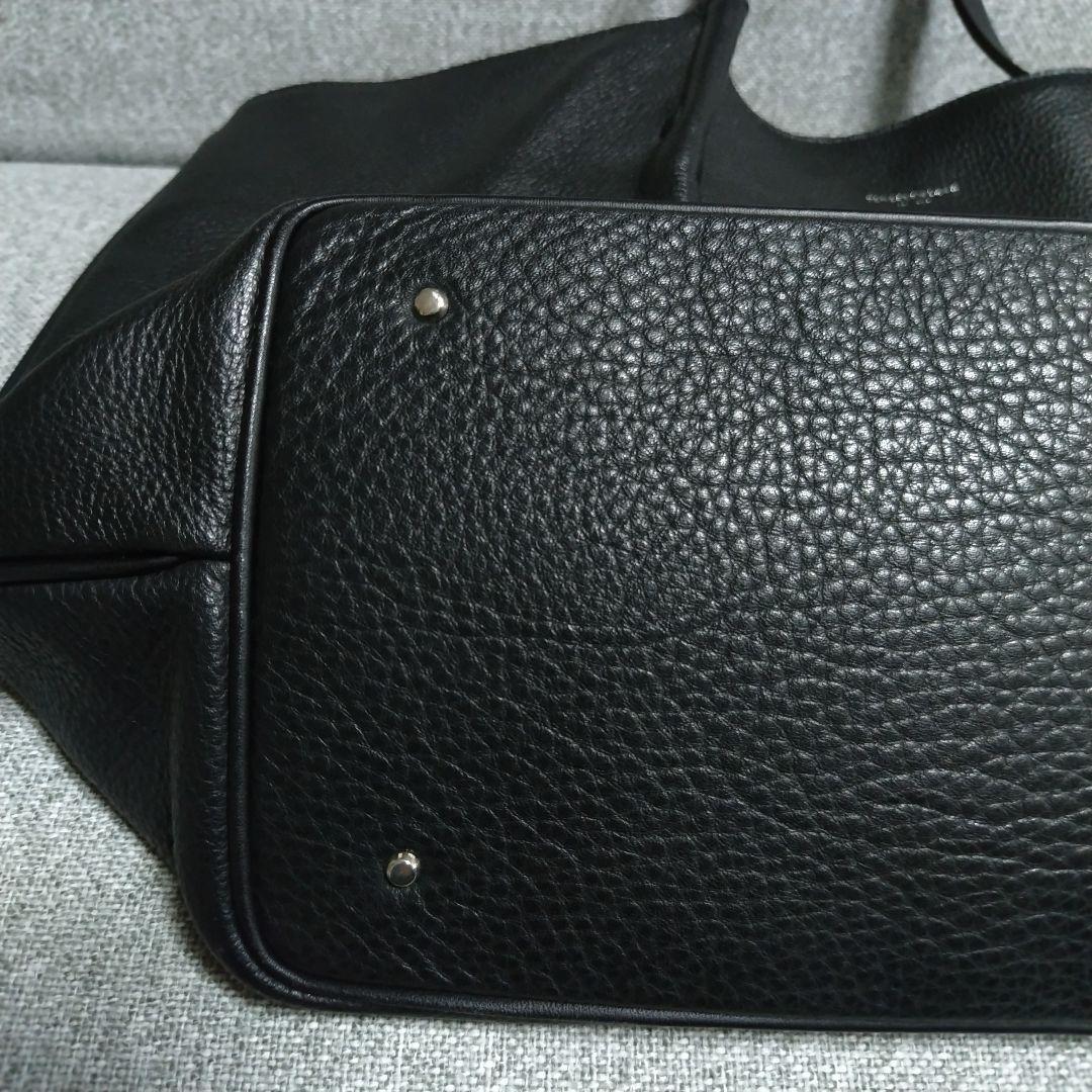 【美品】シュリンクレザー トートバッグ ブラック