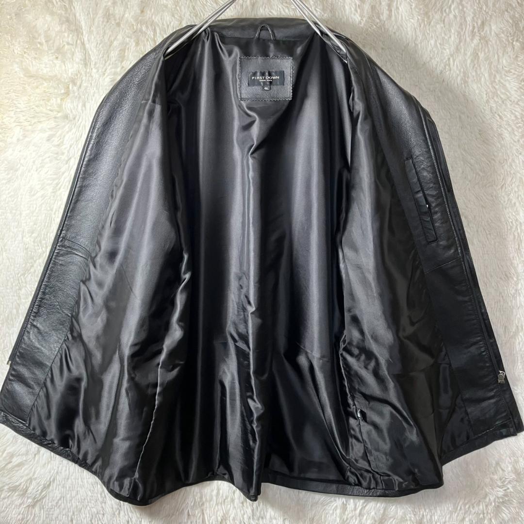 美品 ファーストダウン レザージャケット スタンドカラー XXXL 大きいサイズ