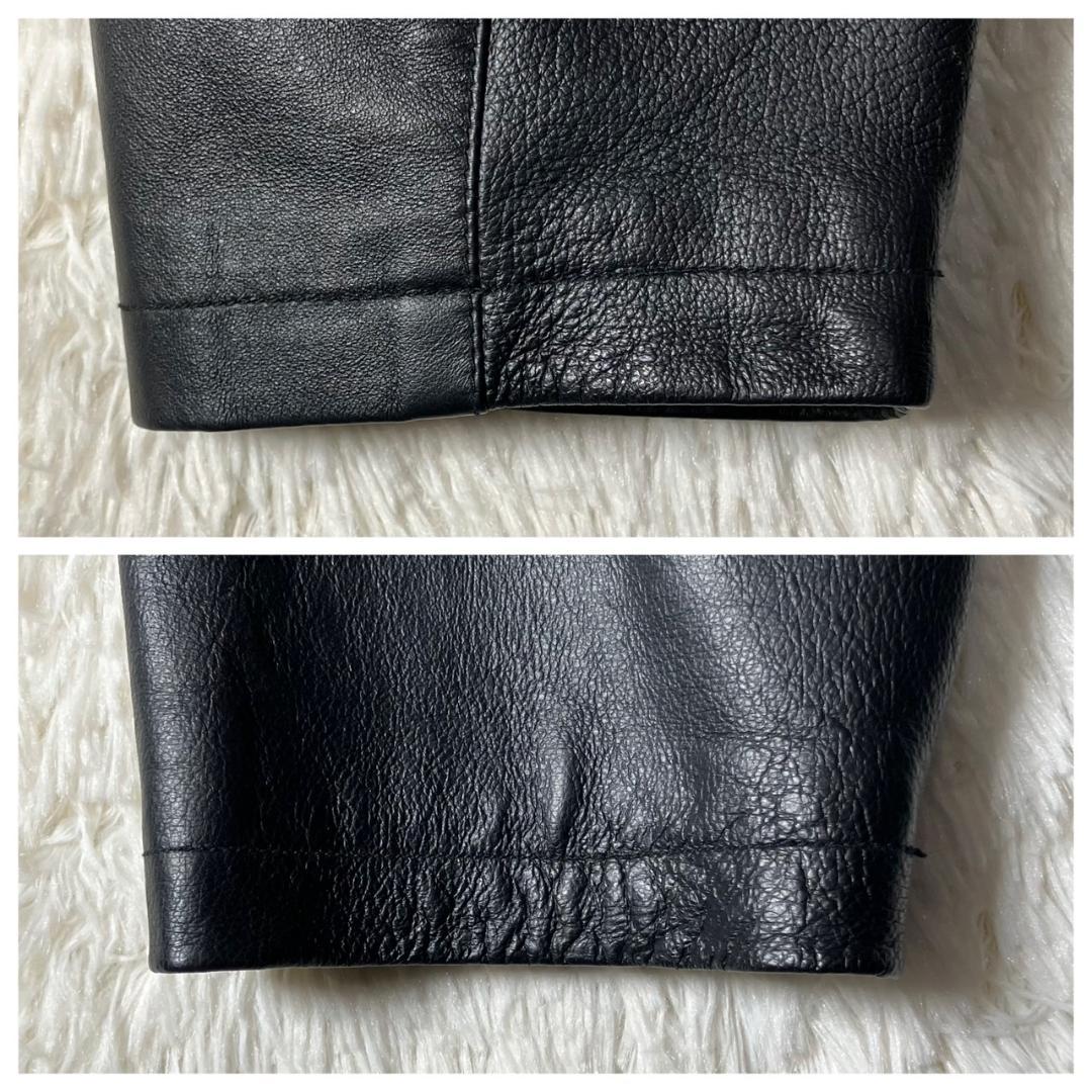 美品 ファーストダウン レザージャケット スタンドカラー XXXL 大きいサイズ