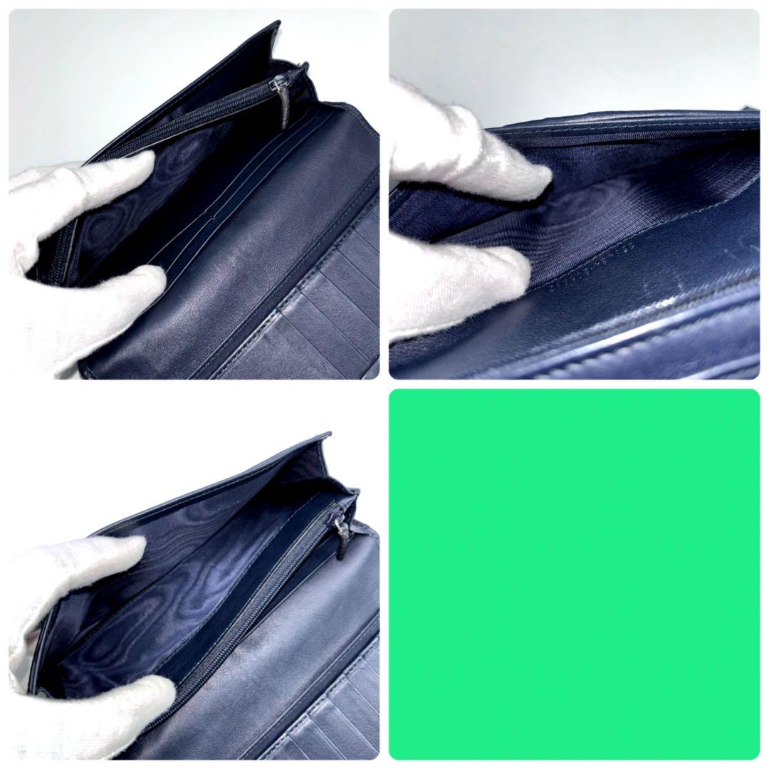 ✨美品✨　GUCCI 長財布　マイクロシマ　二つ折り　GG ネイビー　男女兼用