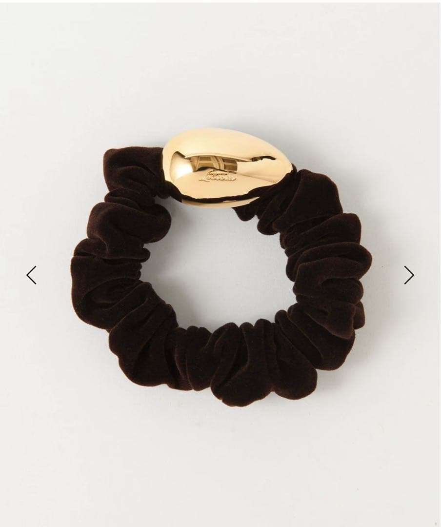 ＜LETICIA＞エッグ ベルベット シュシュDK.BROWN