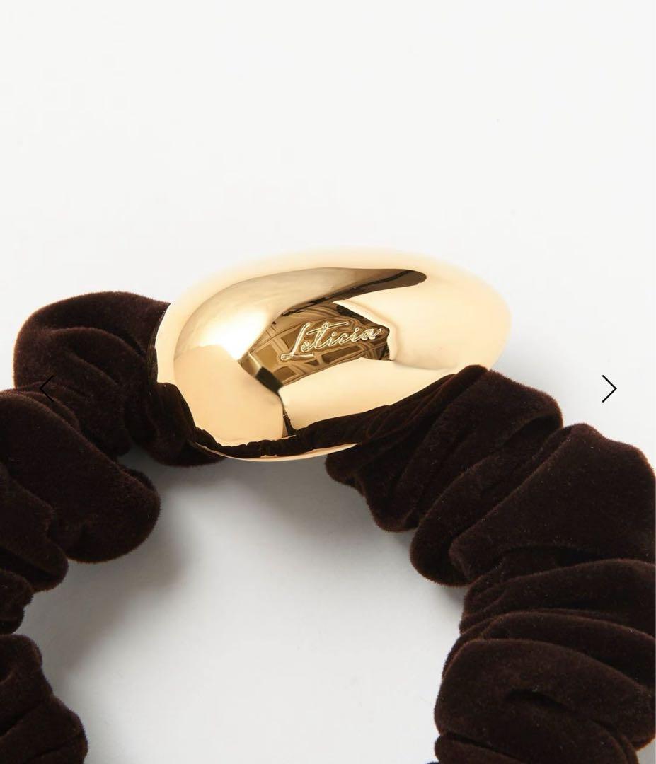 ＜LETICIA＞エッグ ベルベット シュシュDK.BROWN