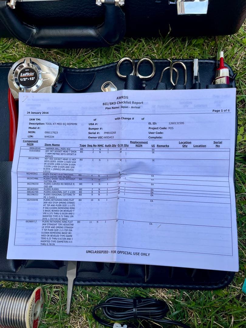 米軍放出未使用品 超希少品 医療機器整備用 100点以上 アタッシュケース付き