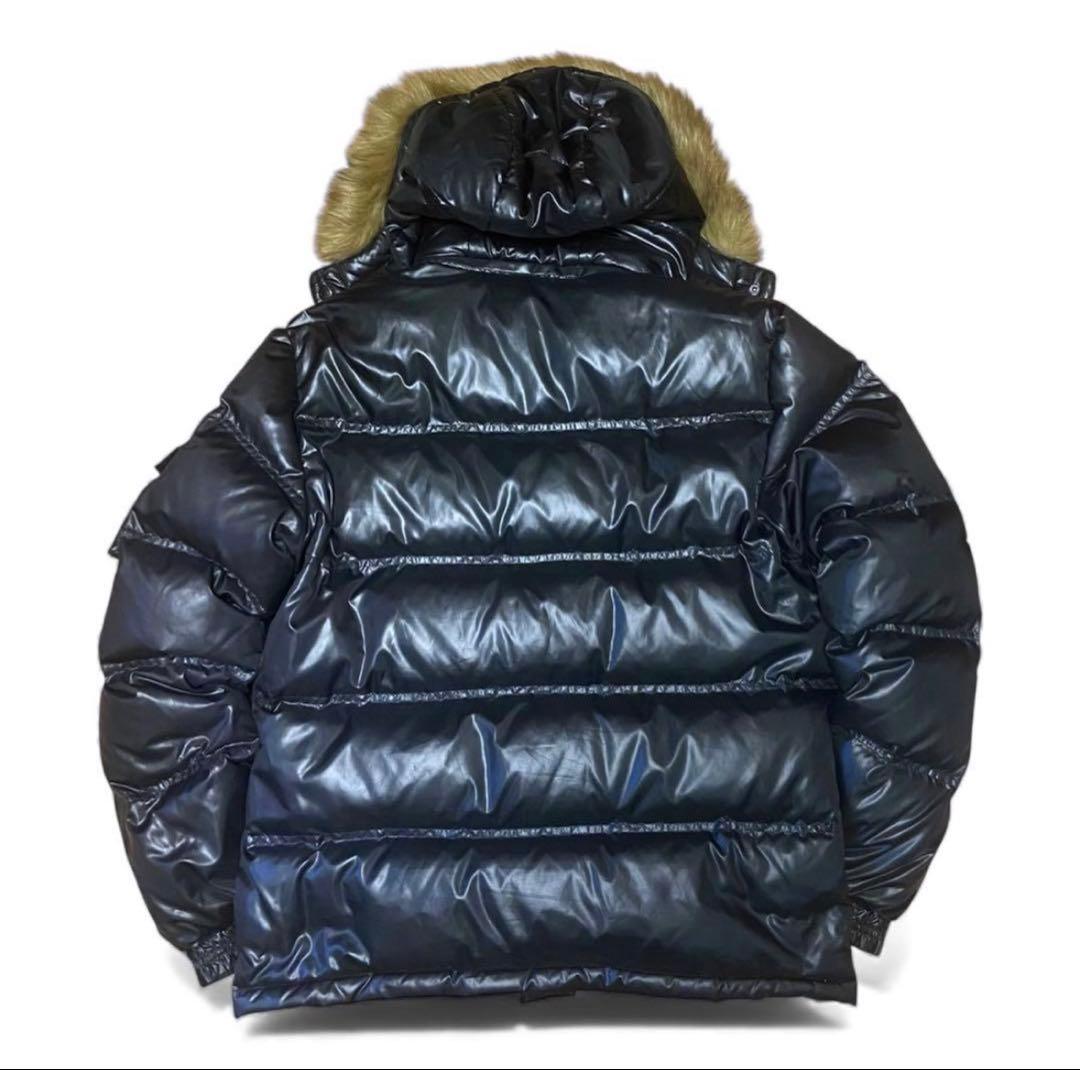 Y2K 00's平成 archive ファー付きダウンジャケット 光沢 ギャル男