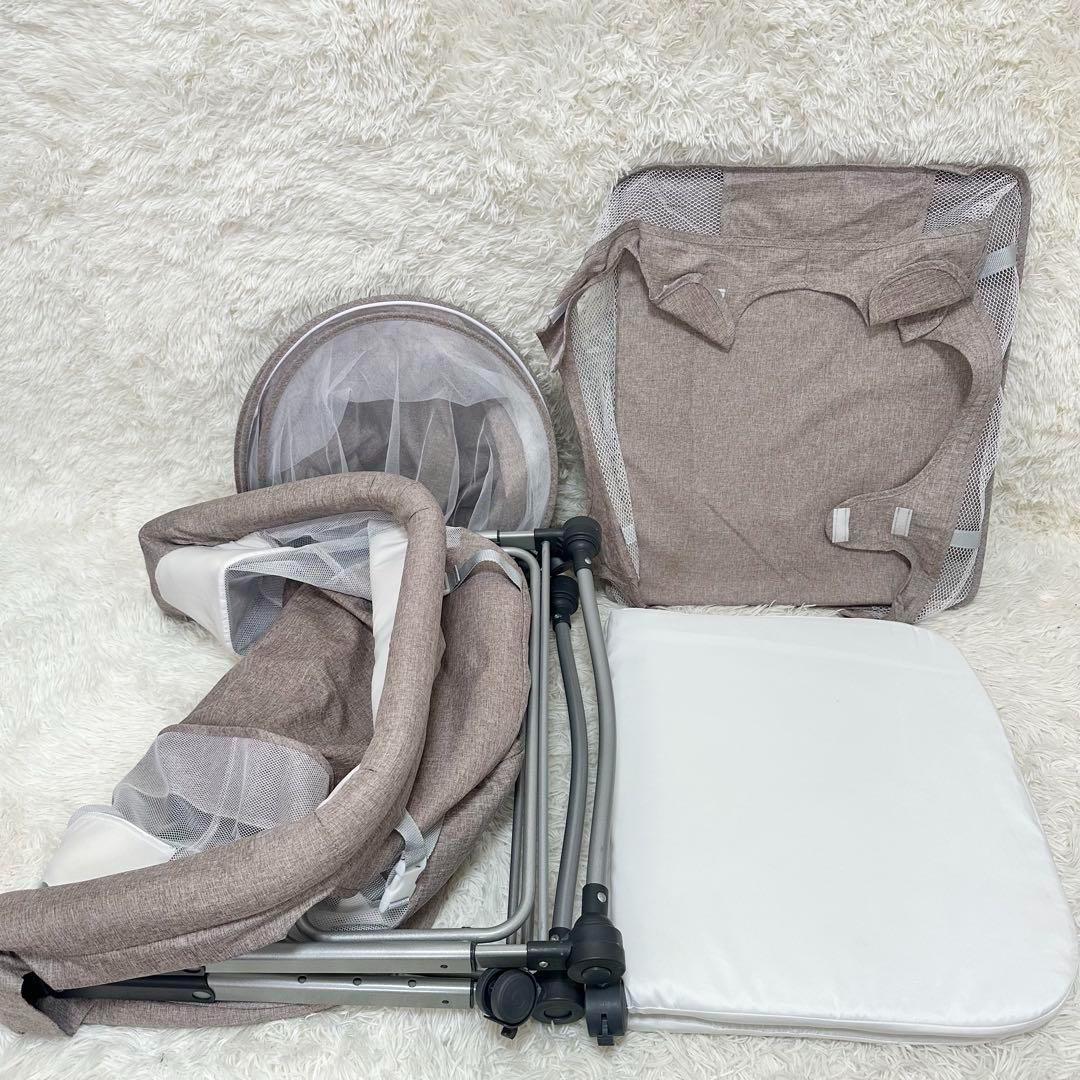 ✨美品✨ 簡易ベビーベッド 移動式 折りたたみ 蚊帳 荷物入れ 収納バッグ