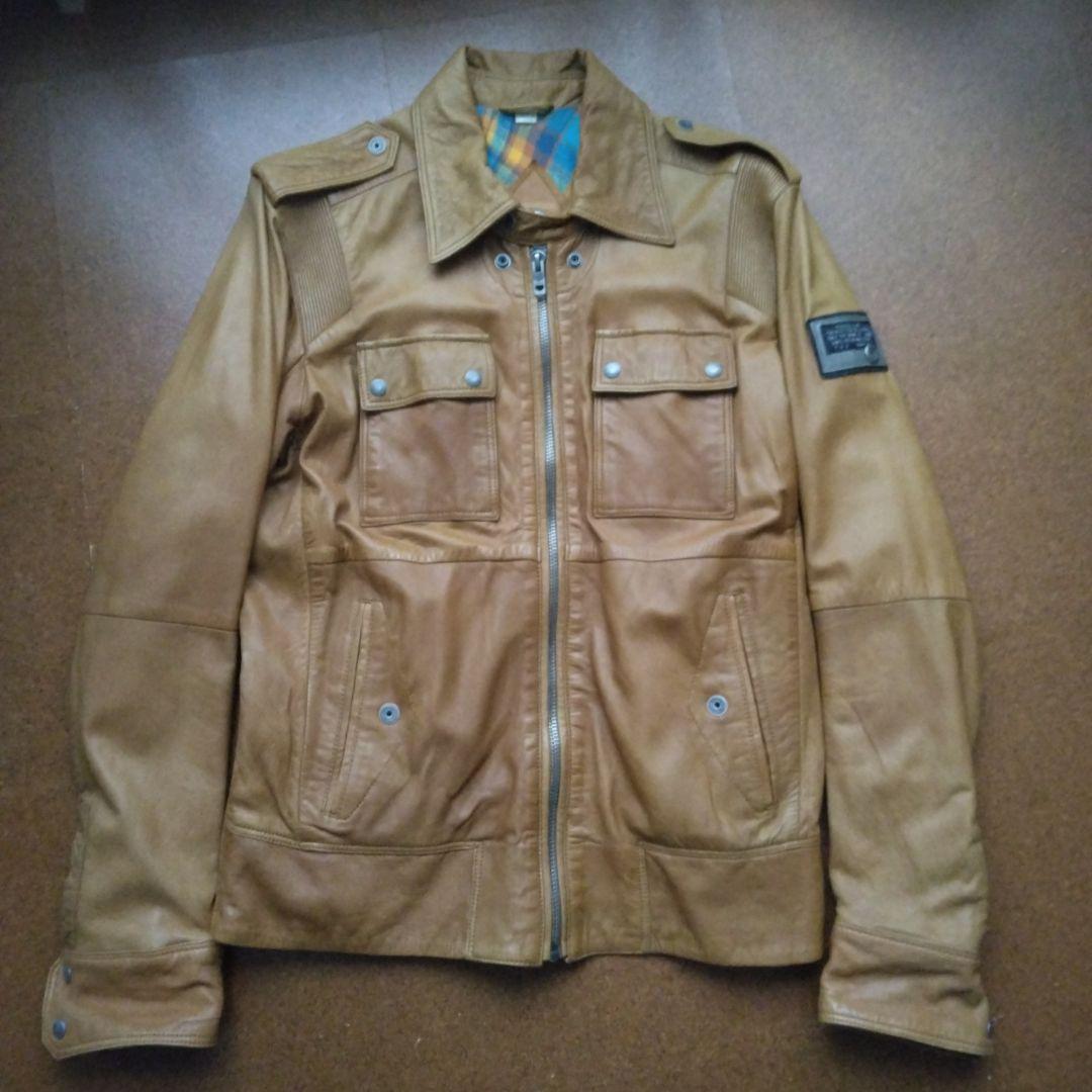 DIESELメンズ 明るめブラウン 羊革ジャケット L