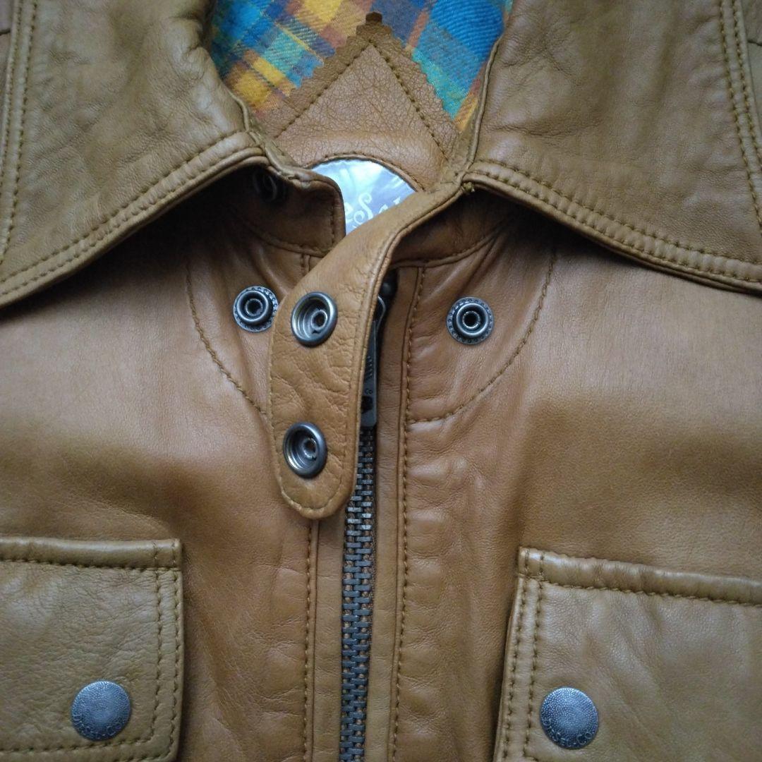 DIESELメンズ 明るめブラウン 羊革ジャケット L