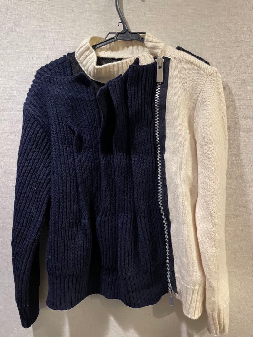 23aw sacai ニット　ブルゾン　バイカラー　サイズ2