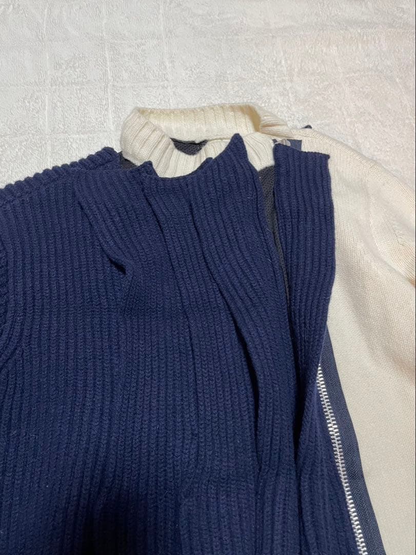 23aw sacai ニット　ブルゾン　バイカラー　サイズ2