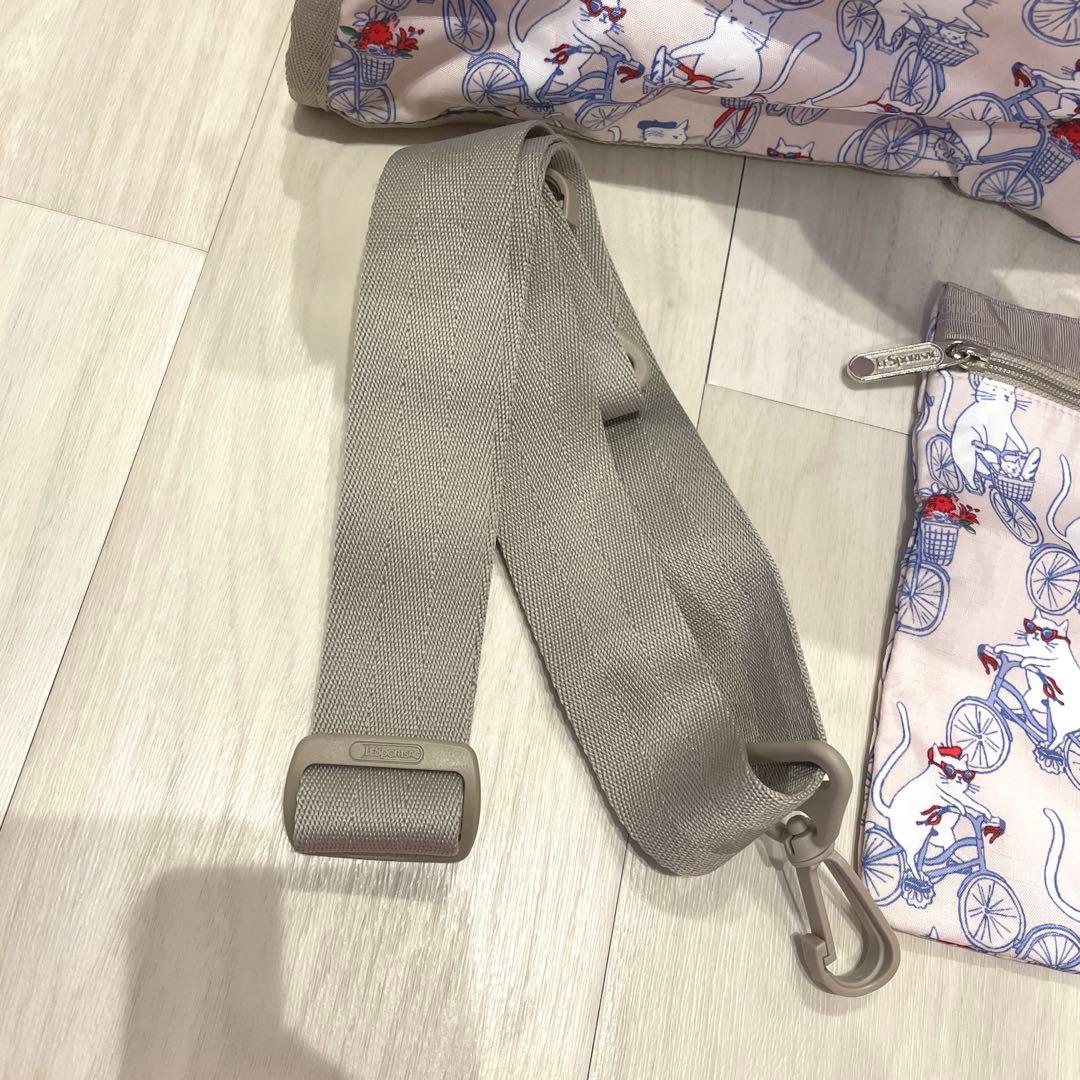 レスポートサック　自転車 猫デザイン ボストンバッグ ポーチ