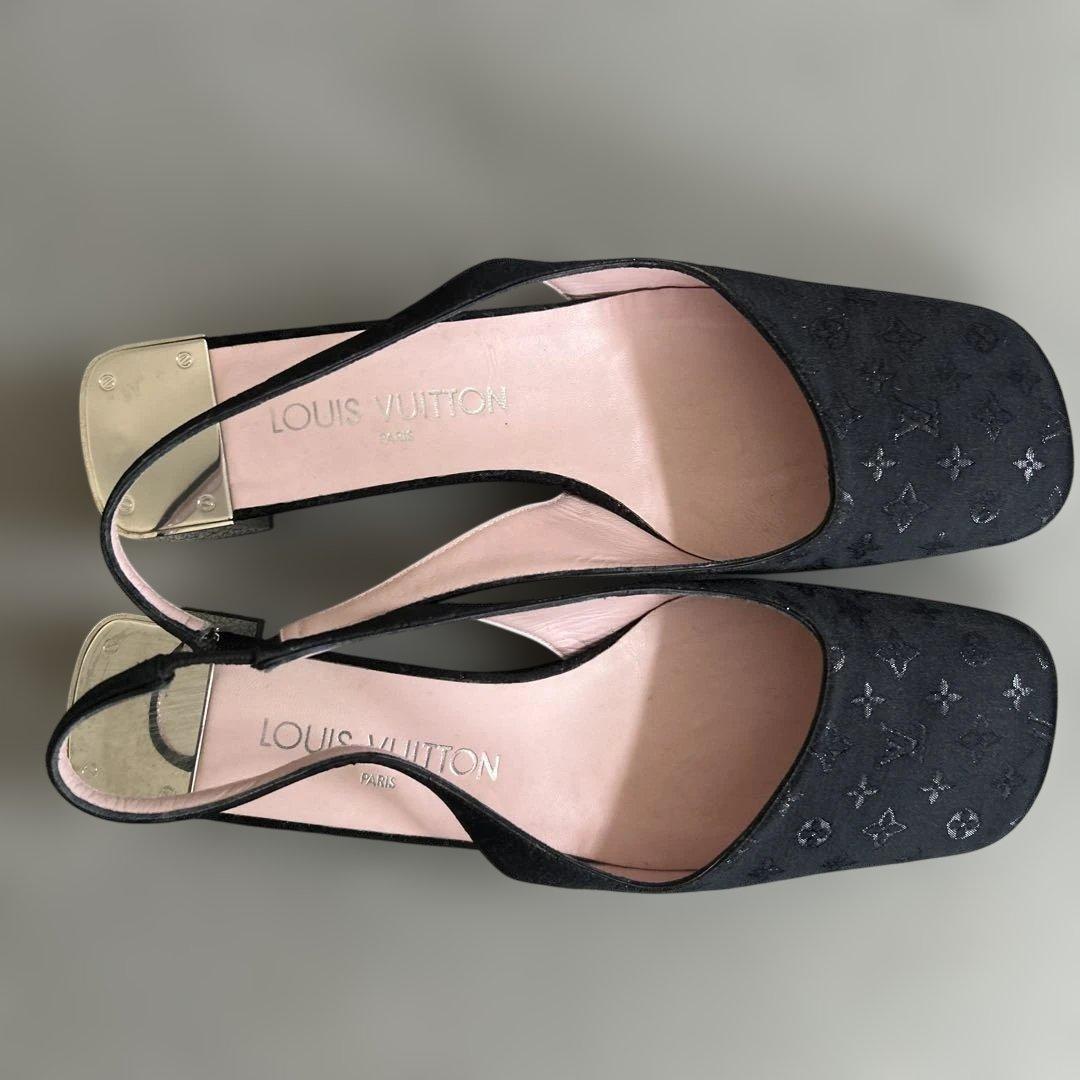 Louis Vuitton ブラック スリングバックサンダル ミュール