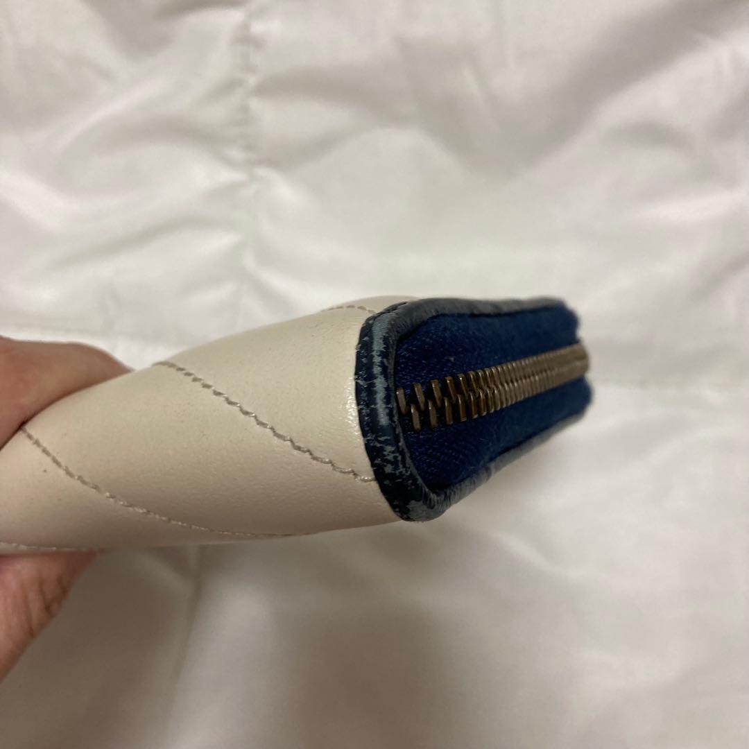 GUCCI レザー　グッチ　GGマーモント　ラウンドファスナー長財布　レザー