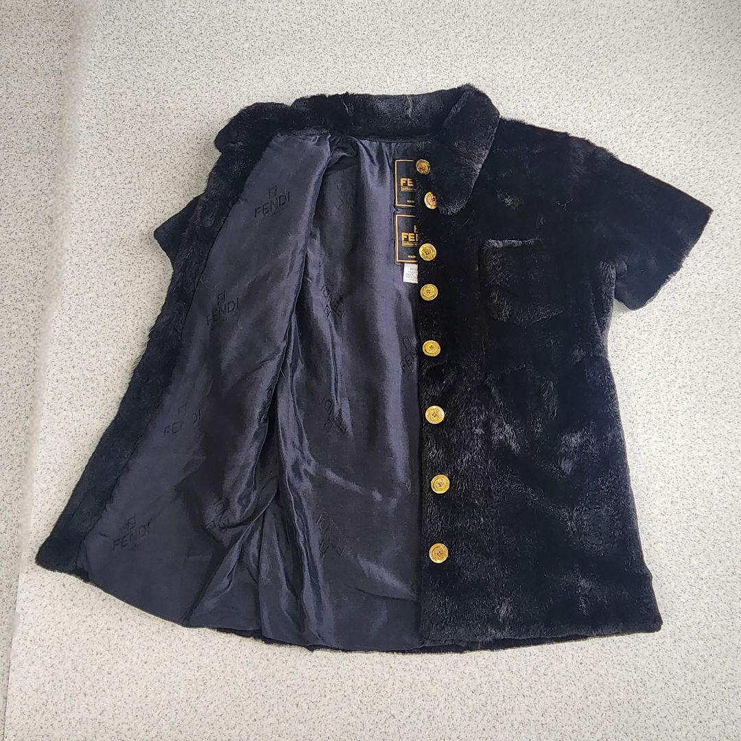 【極美品】FENDI ミンク ファー 毛皮 シャツ シェルボタン イタリア製