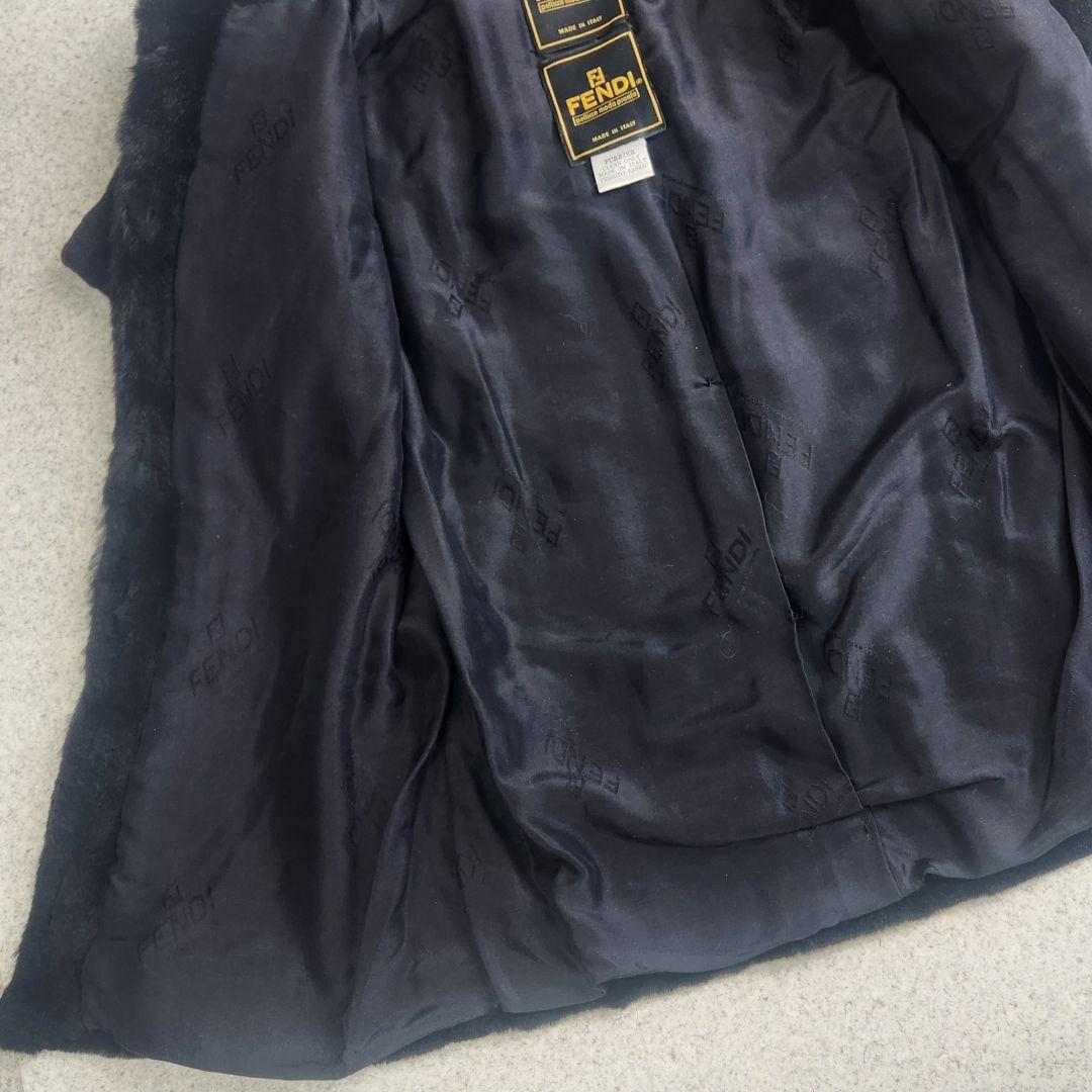 【極美品】FENDI ミンク ファー 毛皮 シャツ シェルボタン イタリア製