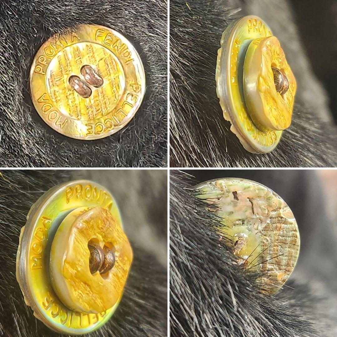 【極美品】FENDI ミンク ファー 毛皮 シャツ シェルボタン イタリア製