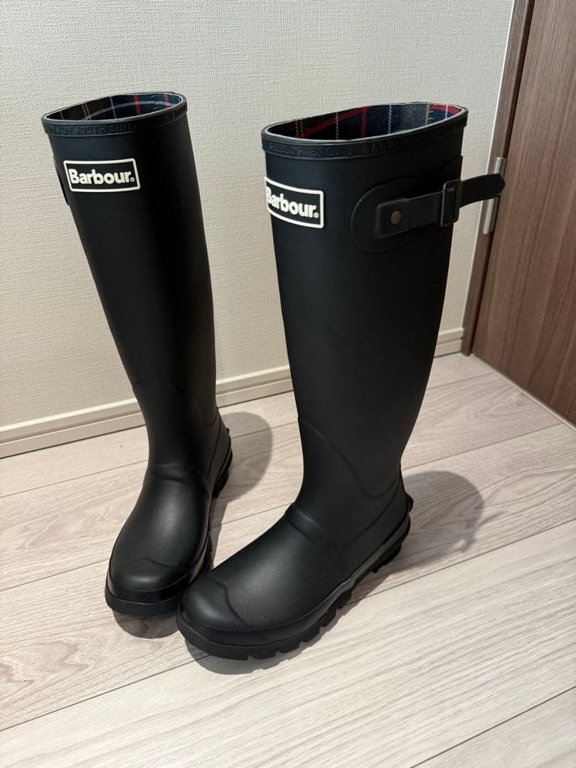 Barbour ブラックレインブーツ SBA-5202A 23せンチ