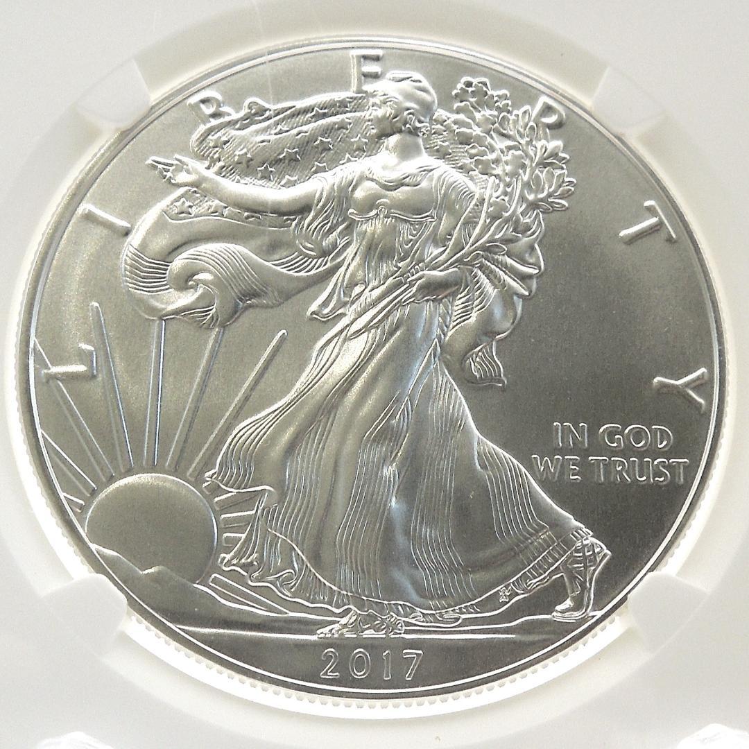 ★最高鑑定 NGC 2017 アメリカ シルバーイーグル 銀貨 MS70 FDI