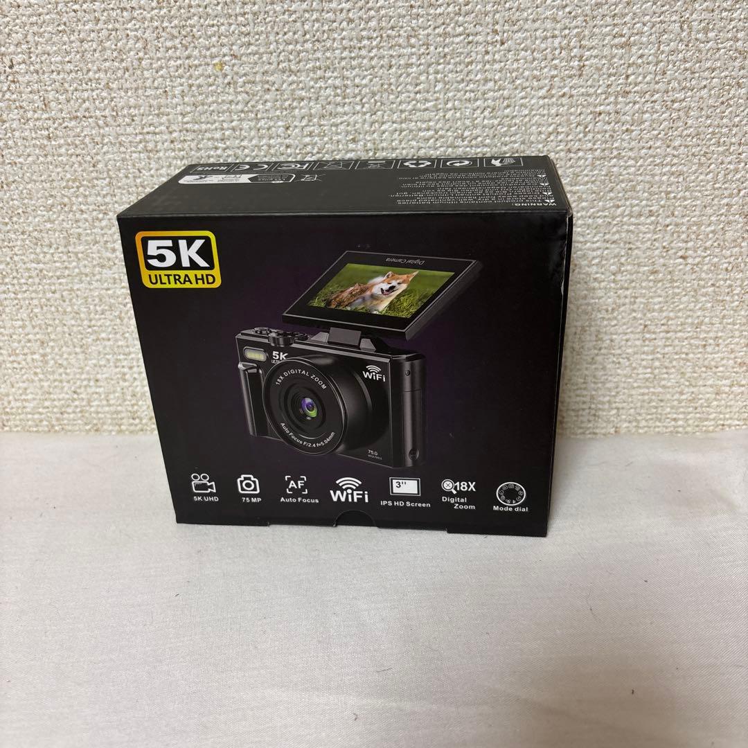 5K録画 デジタルカメラ スマホに送れる デジカメ 7500万画素 Wi-Fi
