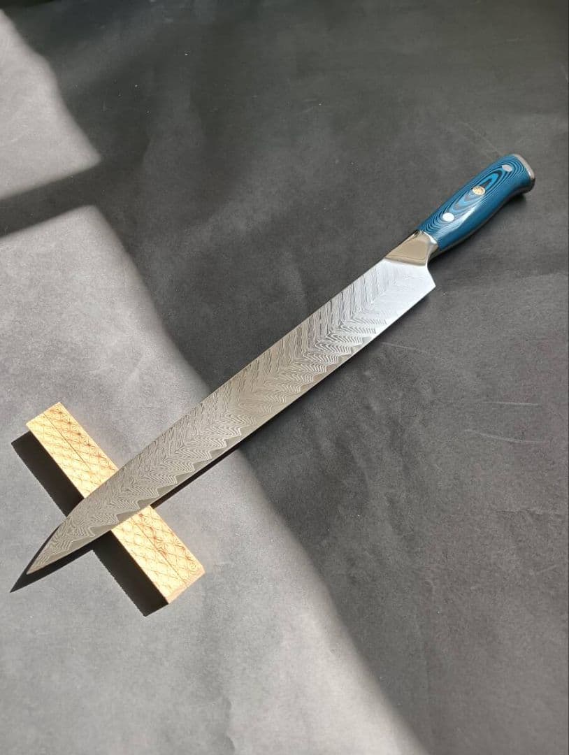 73層VG10ダマスカス筋引き包丁260mm ブルーパッカ柄