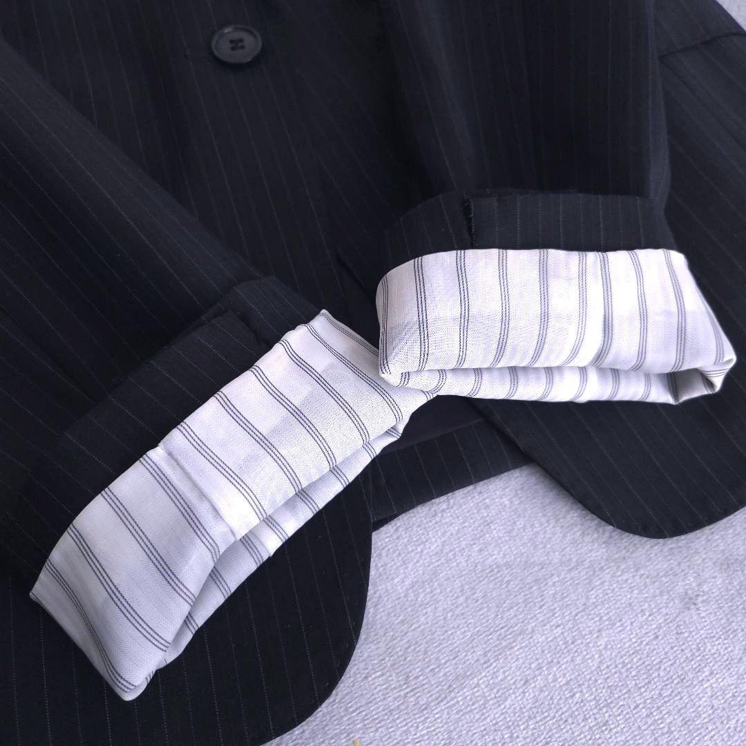 美品 アイシービー スーツ L セットアップ ストライプ ジャケット パンツ