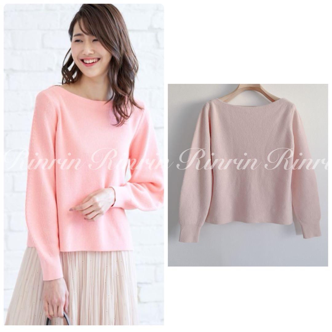 ANAYI 紡毛片畦ボートネックプルオーバー 38