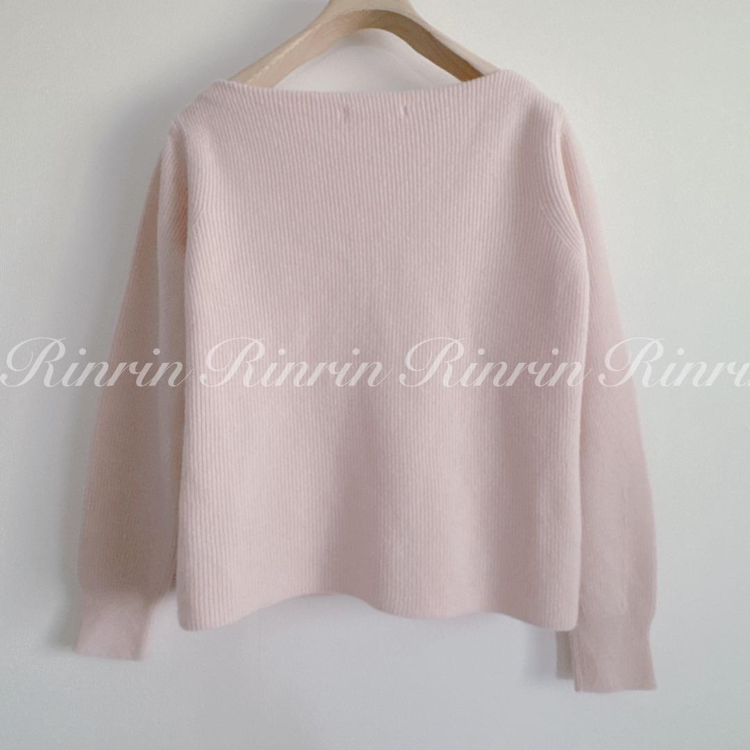 ANAYI 紡毛片畦ボートネックプルオーバー 38