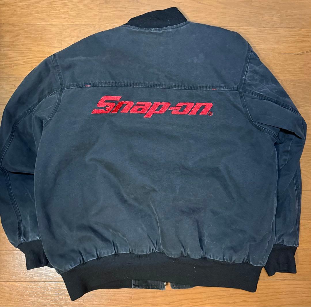 スナップオン ダックジャケット L 黒 ブラック 刺繍ロゴ