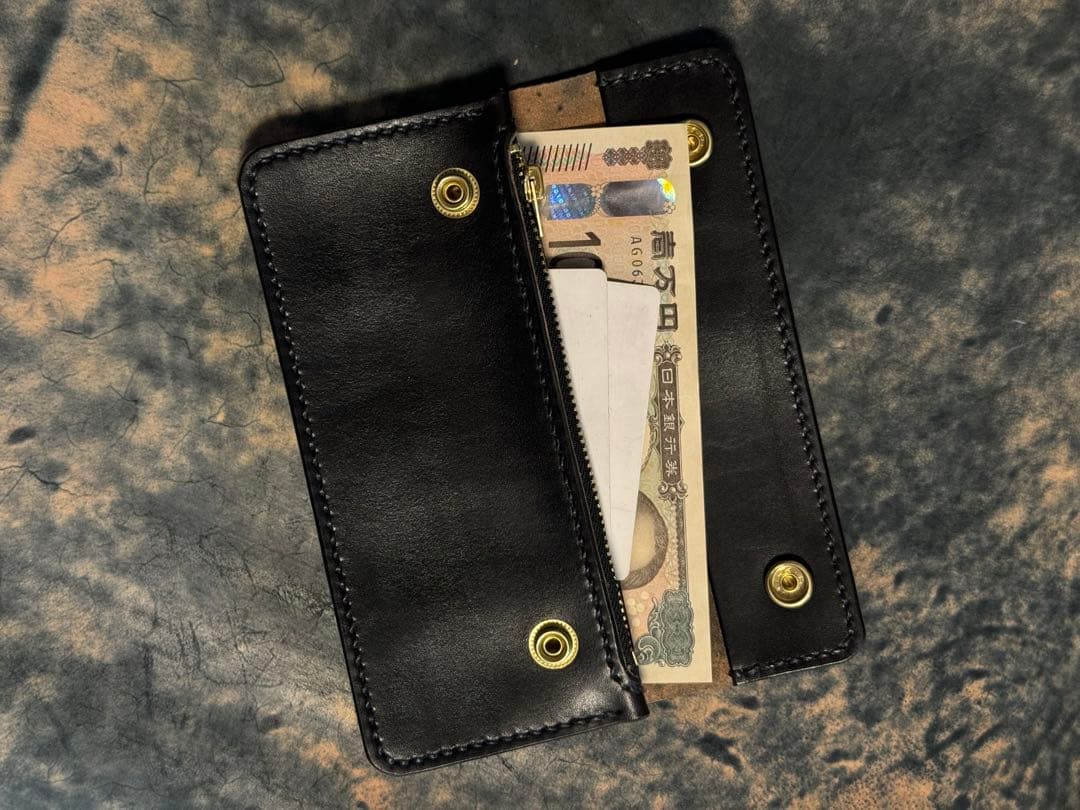 超希少!GUIDI社ホースバット黒トラッカーウォレット　TYPE00