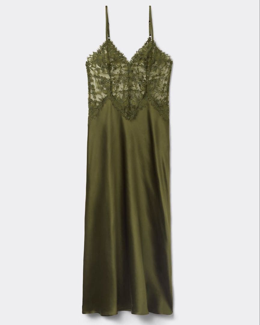 シルクサテン＆レース ロングスリップM Imaginary Journey