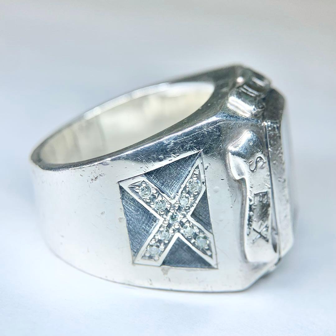 ジャスティンデイビス SEX リング 925 白蝶貝 オニキス 燻 25号相当