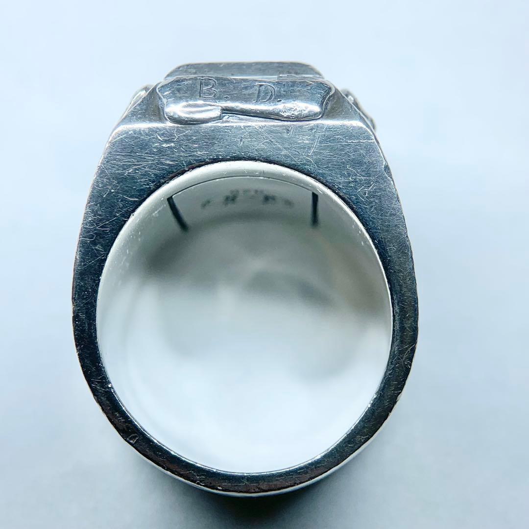 ジャスティンデイビス SEX リング 925 白蝶貝 オニキス 燻 25号相当