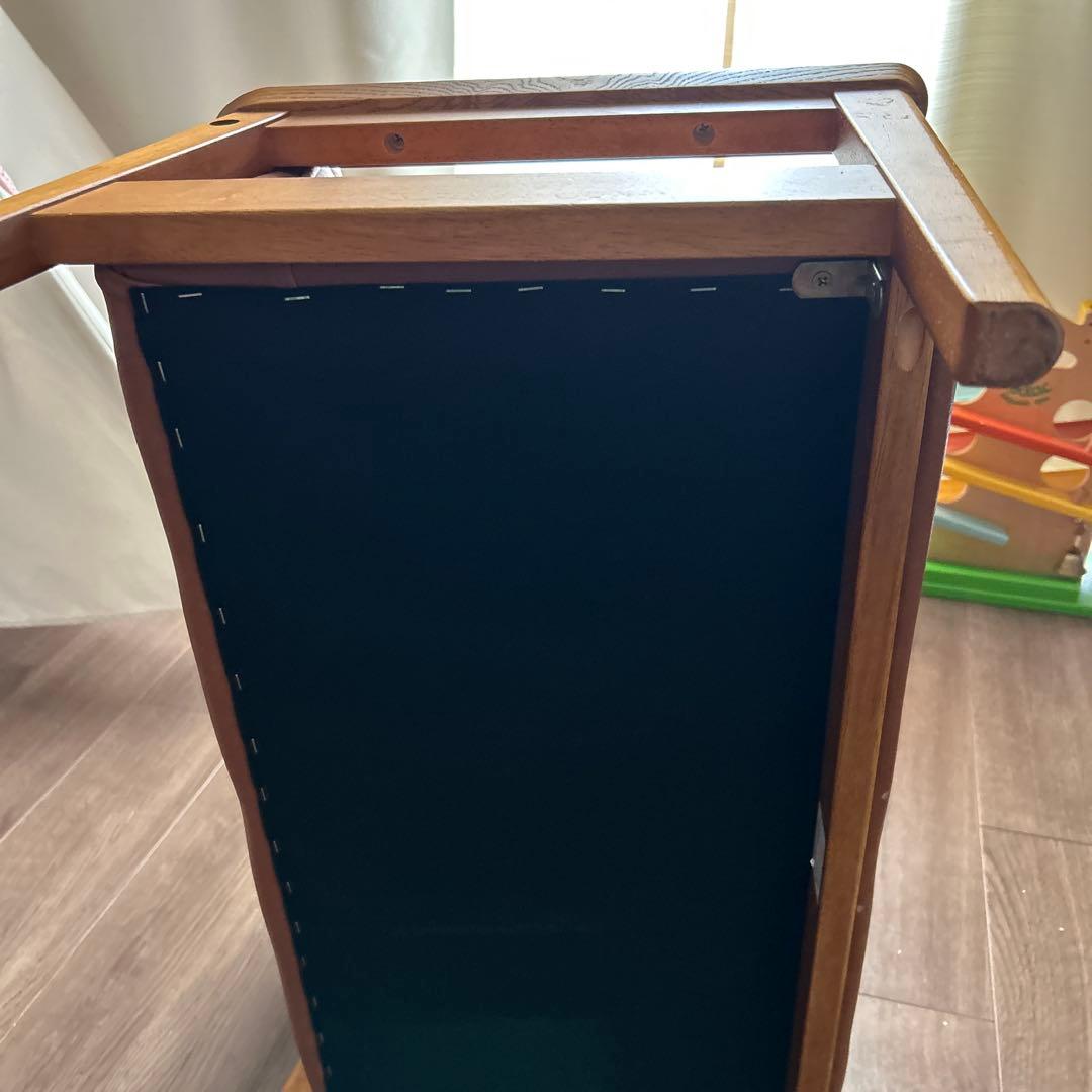 カリモク家具　キッズブラウンレザーキルティングソファ