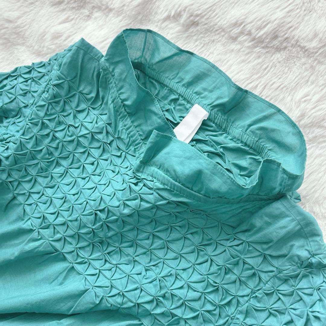 マーレット★ マジョレレ　コットンスモッキングブラウス　チュニック　グリーン