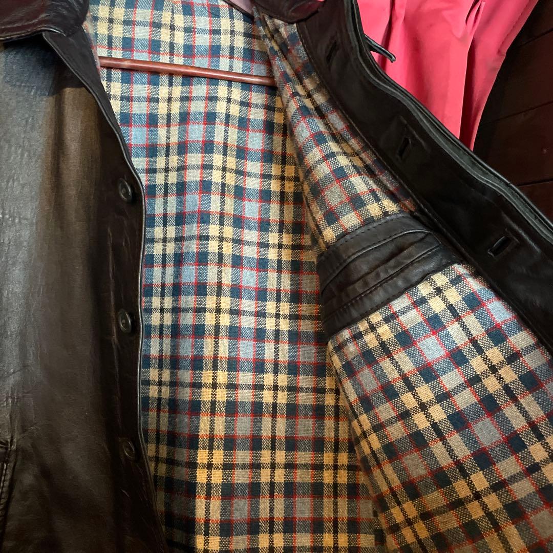 レザーカーコート フランス軍用 デッドストック