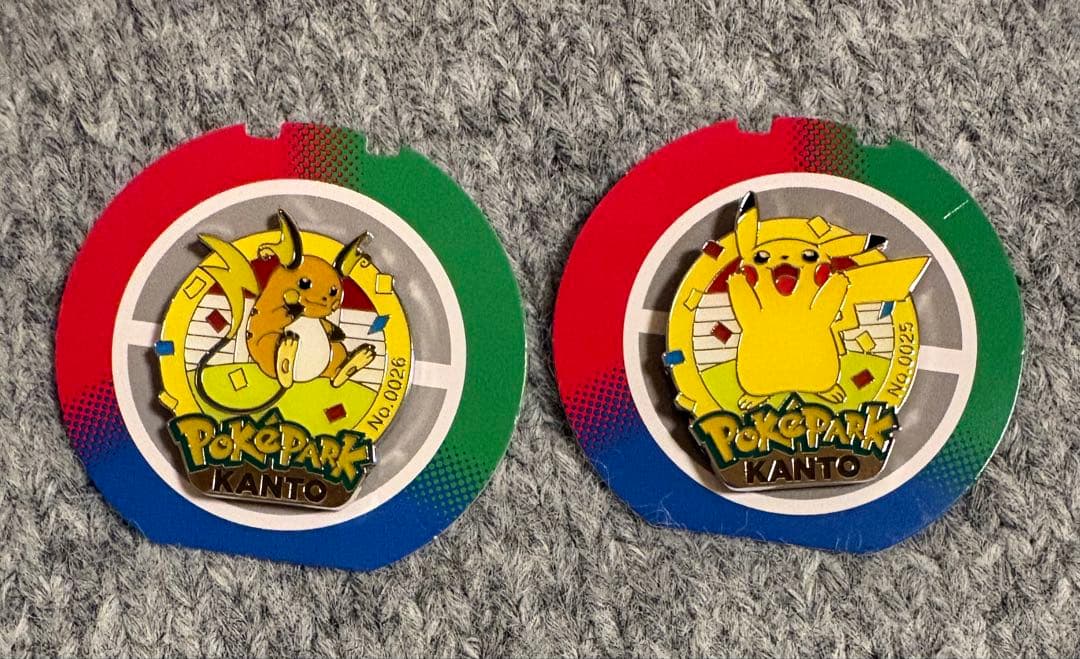 ポケパークカントー ピンバッジ ピンズ ピカチュウ ライチュウ 2個セット