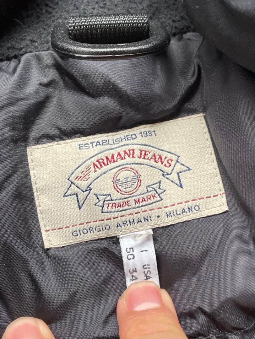 90s Armani Jeans イタリア製　中綿ジャケット　ダークネイビー