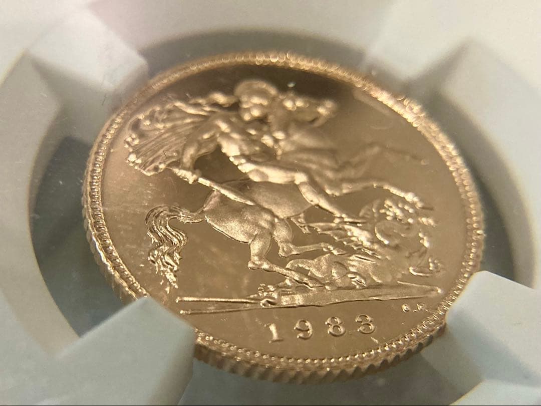 ★★★ムネゴロウ★★★ 1983年イギリス1/2ソブリン プルーフ金貨