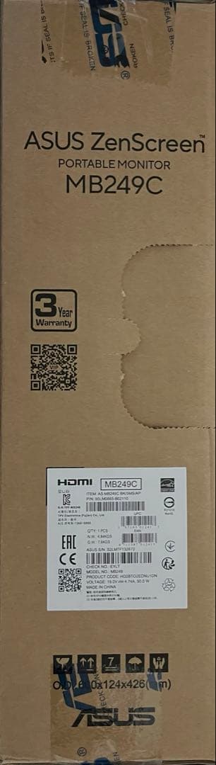 ASUS モバイルモニター ZenScreen MB249C 23.8インチ
