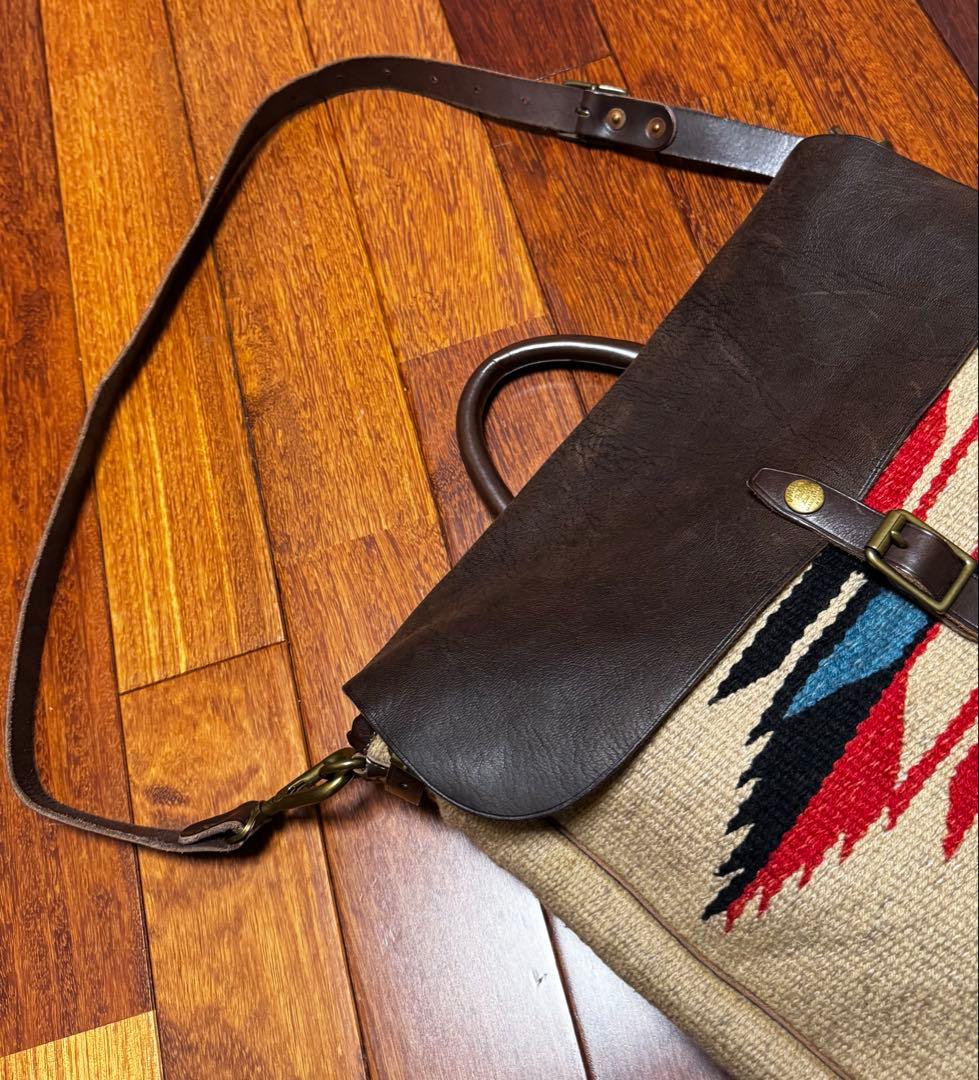 ＲＲＬ　チマヨ柄レザーショルダーバッグ