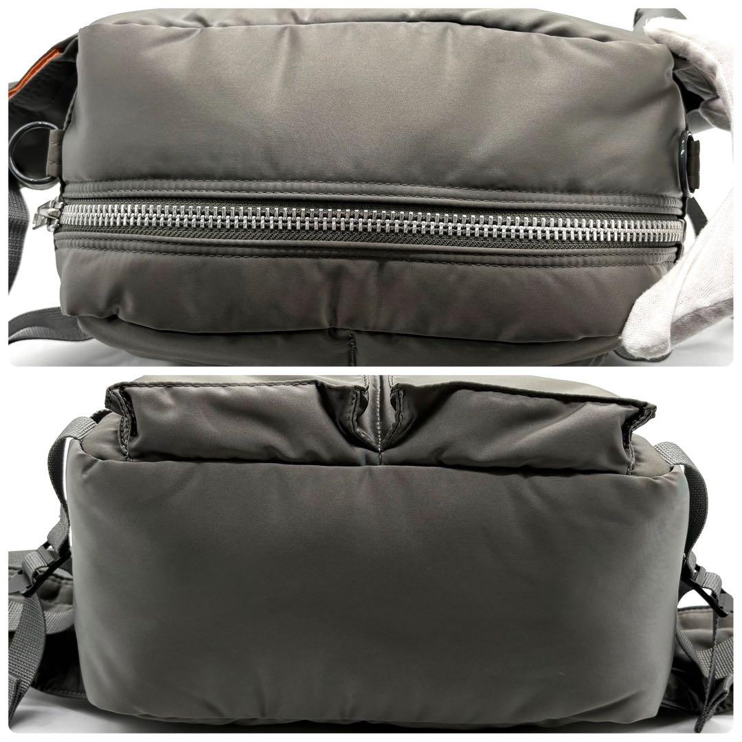 【極美品】ポーター タンカー 2way ボディバッグ ナイロン シルバーグレー