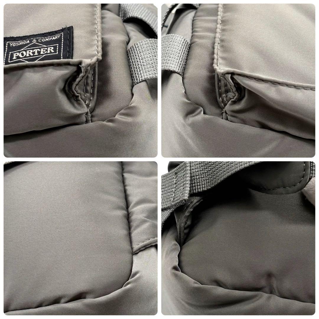 【極美品】ポーター タンカー 2way ボディバッグ ナイロン シルバーグレー