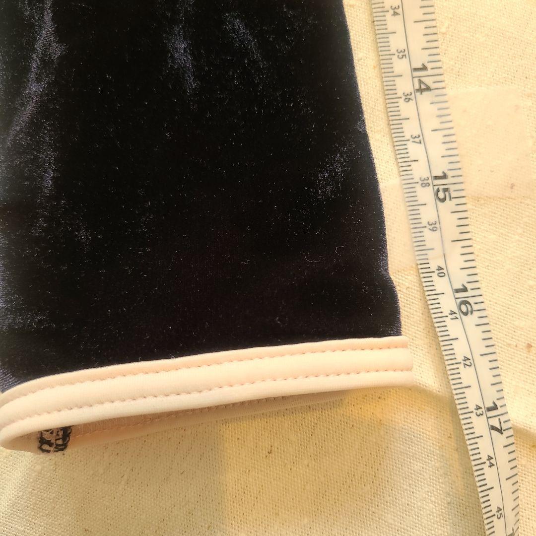 ベロアのブラックとペールピンク XL 長袖レオタード YUMIKO 美品