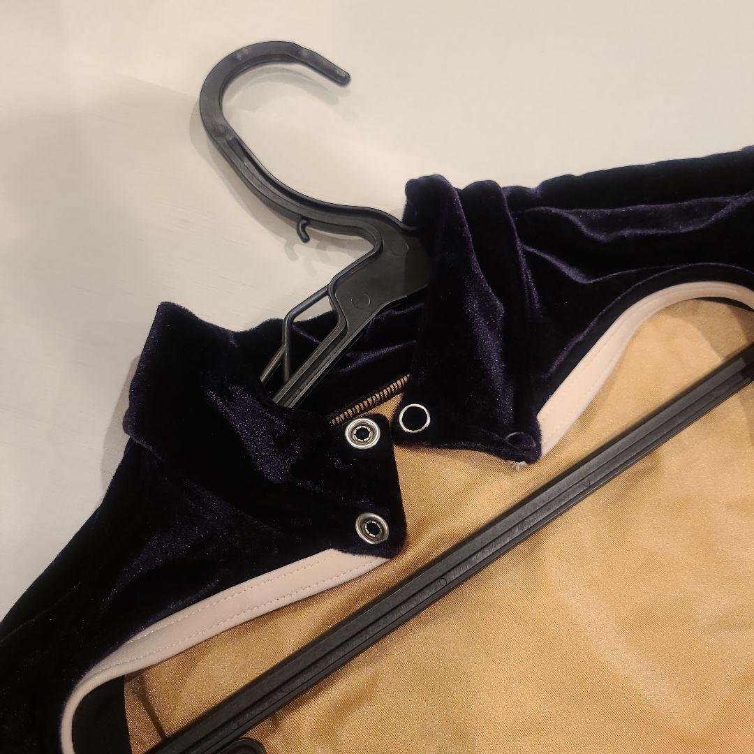 ベロアのブラックとペールピンク XL 長袖レオタード YUMIKO 美品