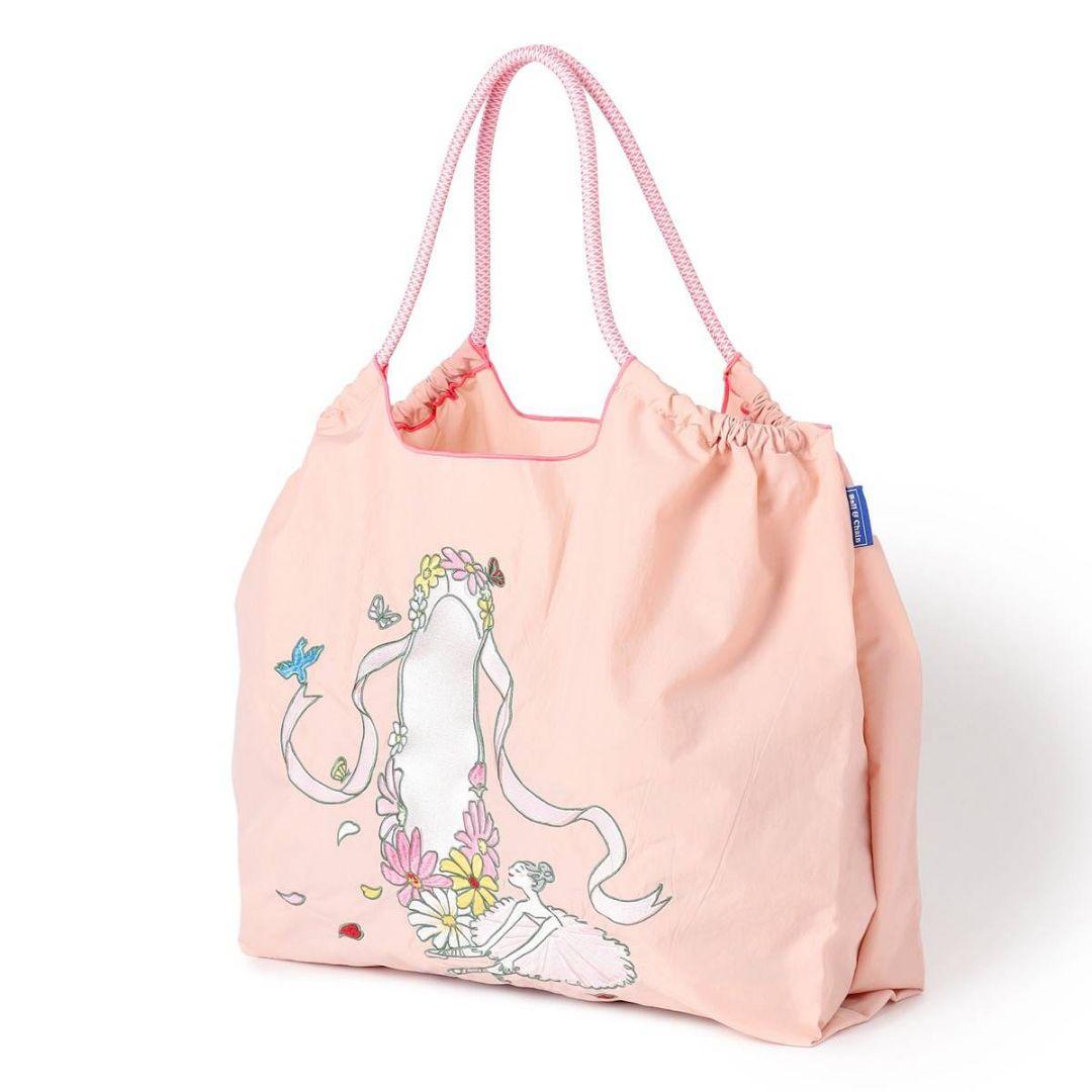 【新品】Ball＆ChainチャコットフラワーポワントトートLサーモンピンク