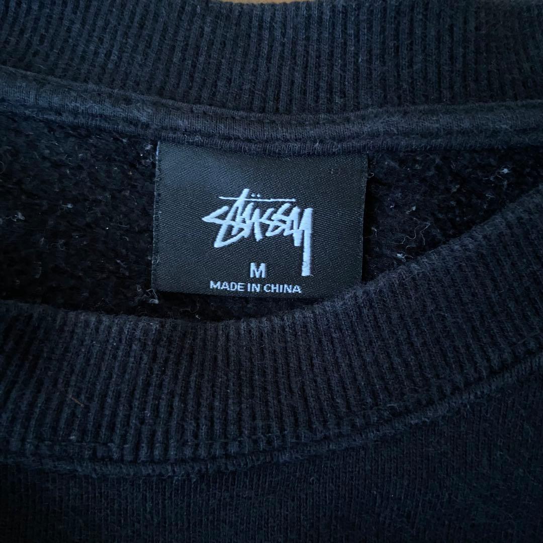 Stussy バックプリントスウェット トレーナー ブラック M