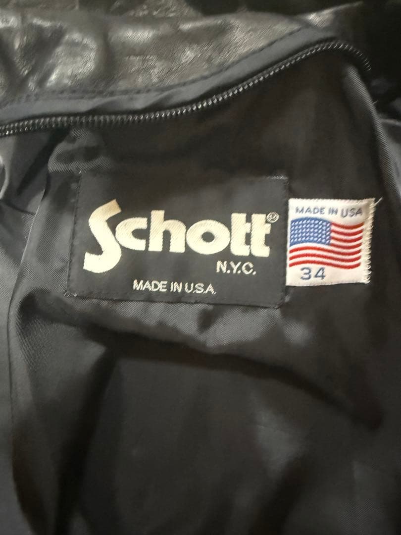 Schott シングルライダース レザージャケット 34