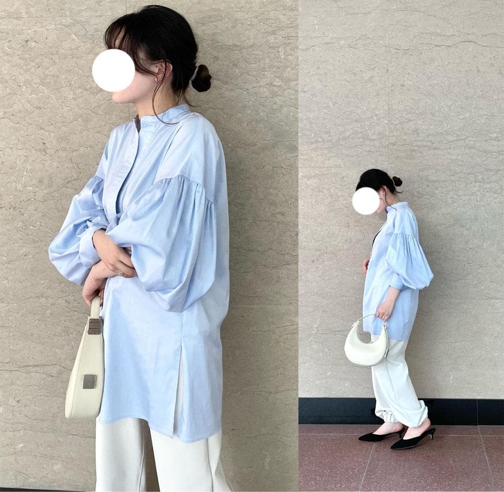 美品 ウィムガゼット 2,5万円 オックス袖ボリュームブラウス ホワイト 500