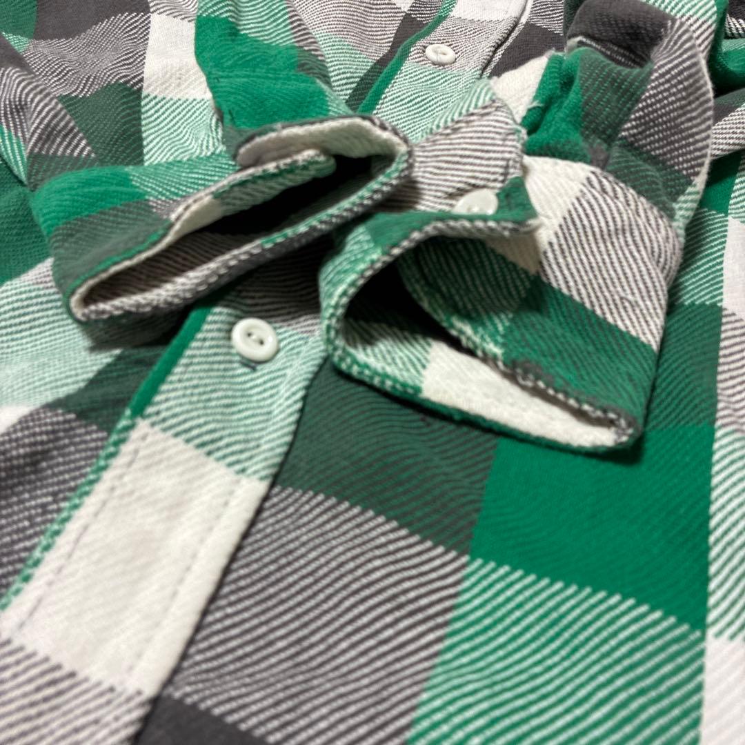 A*D様 70s ELY チェック ネルシャツ L グリーン ブラック ビンテー