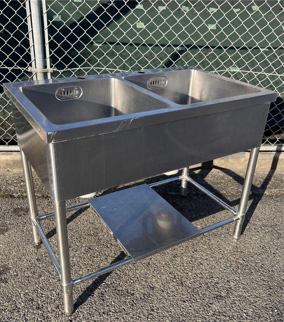 ステンレス2槽シンク　流し台　1000×600×820