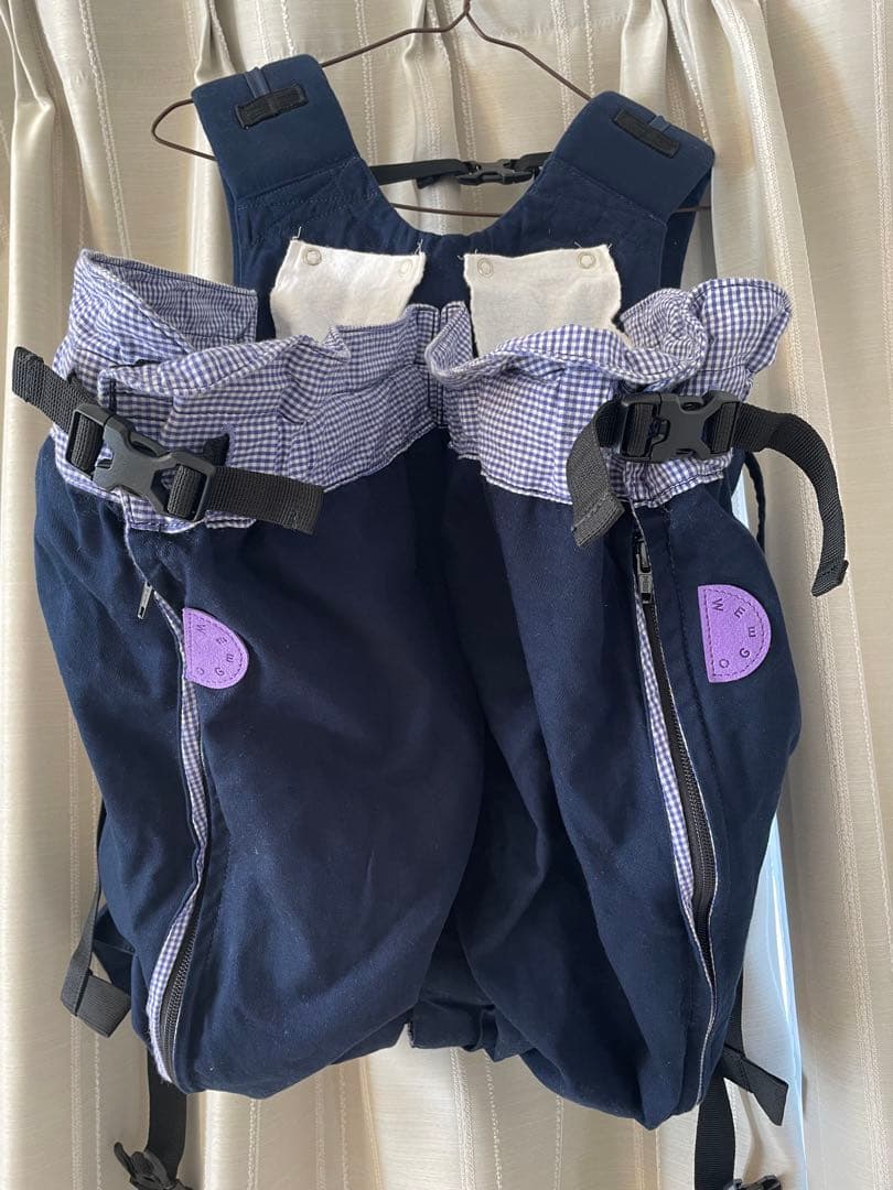 未使用替えスタイ付き　ウィーゴツインベビーキャリア　双子用　抱っこ紐　ネイビー